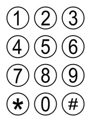 number button pad. numeric keypad icon for apps and websites. vector symbol in transparent background. - obrazy, fototapety, plakaty