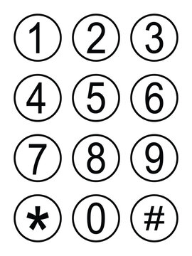 number button pad. numeric keypad icon for apps and websites. vector symbol in transparent background.