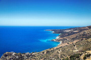 View from the moutain to the sea (Ilingas, Chora Sfakion, Crete, Greece)