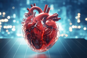 Naklejka premium AI is used in developing educational programs and creating clinical models to study and evaluate heart disease