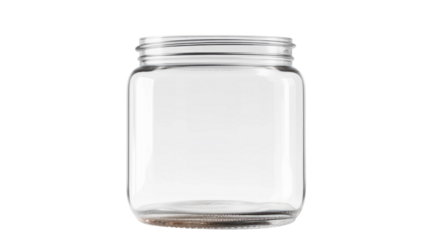 Empty blank jar isolated on transparent a white background 