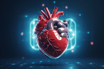 Naklejka premium AI is used in developing educational programs and creating clinical models to study and evaluate heart disease
