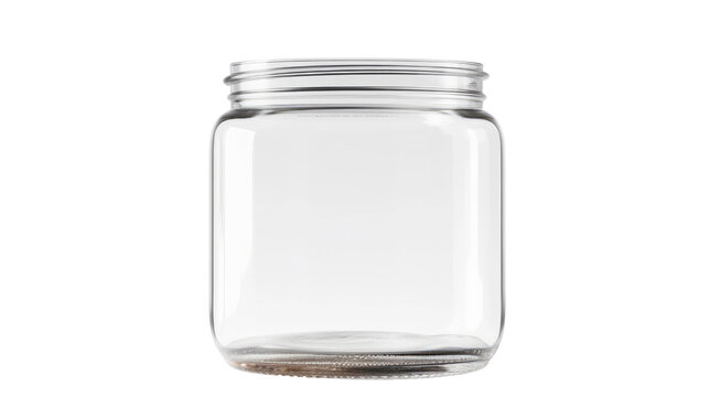 Empty blank jar isolated on transparent a white background 