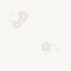 Neutral Colour Botanical Floral Seamless Pattern Design