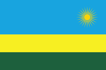 Flat Illustration of Rwanda national flag. Rwanda flag design. 

