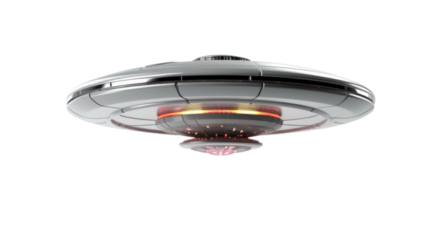 Flying saucer, ufo, uap isolated on transparent a white background 