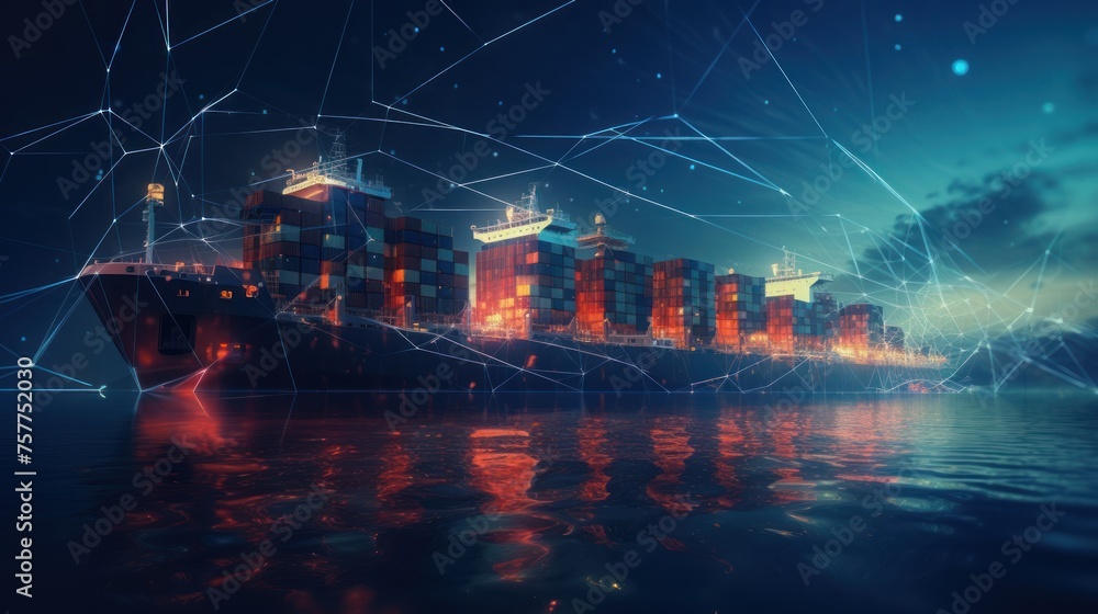 Poster blockchain technology helps to track and record shipping data accurately and securely. by reducing t