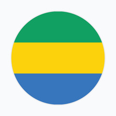 Gabon national flag vector icon design. Gabon circle flag. Round of Gabon flag.
