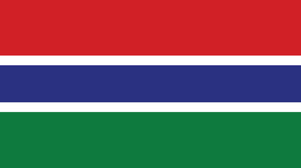 Flat Illustration of Gambia national flag. Gambia flag design. 
