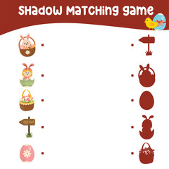 Find the correct shadow. Worksheet for kid. Matching shadow game for children