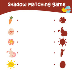 Find the correct shadow. Worksheet for kid. Matching shadow game for children