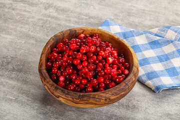 Ripe sweet wild organic cowberry