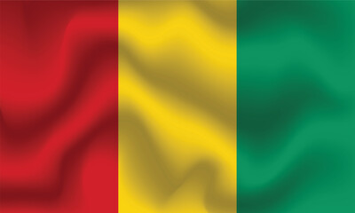 Flat Illustration of Guinea national flag. Guinea flag design. Guinea Wave flag.
