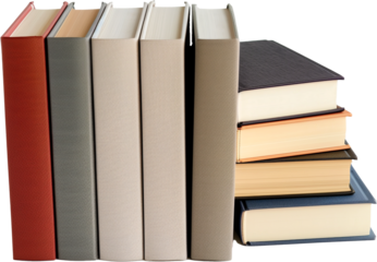 books on white background