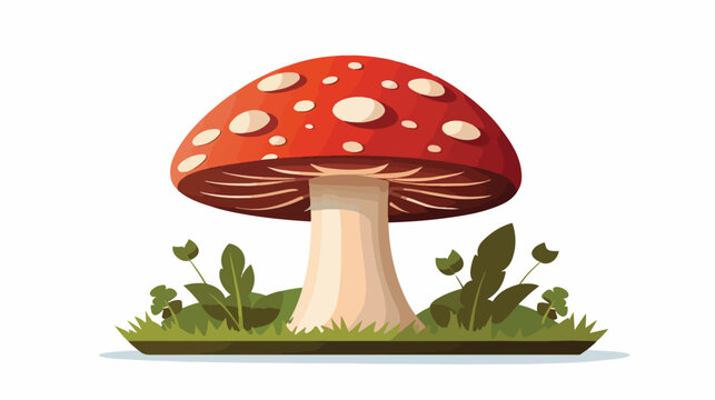 Mushroom Flat Icon Isolated On White Background  