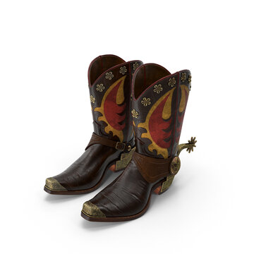Western Boots with Spurs