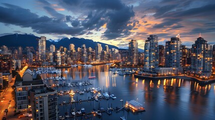 Skyline of Vancouver in Canada