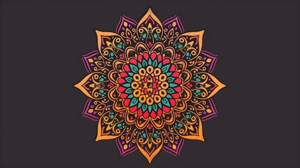 hand drawn doodle mandala. Ethnic mandala with colorful tribal ornament. Isolated. Bright colors