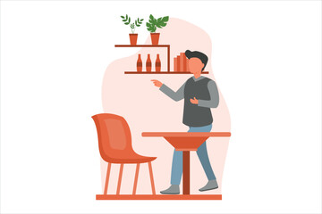 Coffee Shop Flat Design Illustration