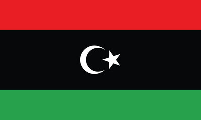 Flat Illustration of Libya national flag. Libya flag design. 
