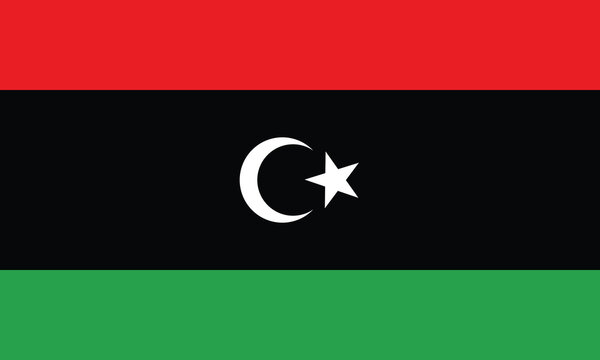 Flat Illustration of Libya national flag. Libya flag design. 
