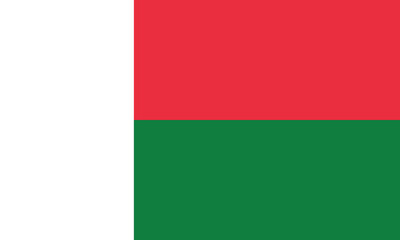 Flat Illustration of Madagascar national flag. Madagascar flag design. 

