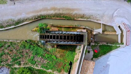 Ancient arabic mill, water noria at Abaran village in Murcia region, Spain Europe. Ruta de las Norias, Noria de la Hoya de Don Garcia
