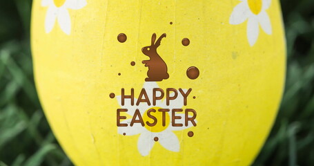 Image of easter egg and happy easter text