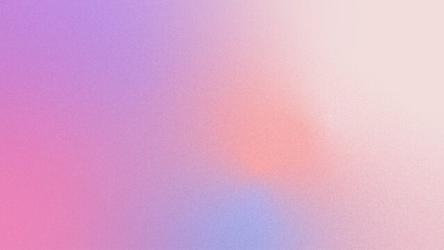 Multicolor grainy gradient with noise texture. Colorful gradient background. Spray Paint Brush. Purple, peach blue blurred backdrop for banner, creative minimal poster, template social media design