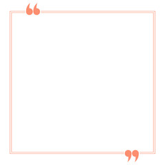 Orange Text Frame with Quotation Marks Isolated on White