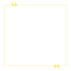 Yellow Text Frame with Quotation Marks Isolated on White