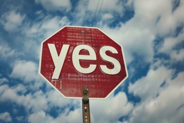 sign with inscription yes ,agreement concept