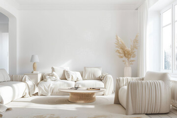Serene and elegant home decor with natural textures and light