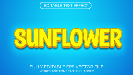 Obraz premium Sunflower editable text effect. Editable text style effect
