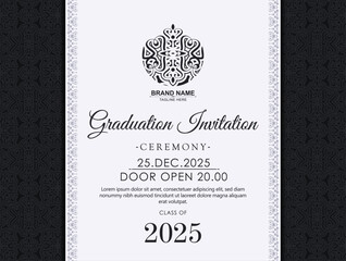 graduation invitation with ornament template
