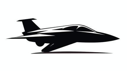 Vector icon aircraft on the white background  silhouette