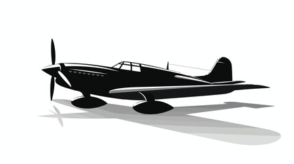Vector icon aircraft on the white background silhouette