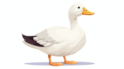 white duck cartoon vector  flat vector