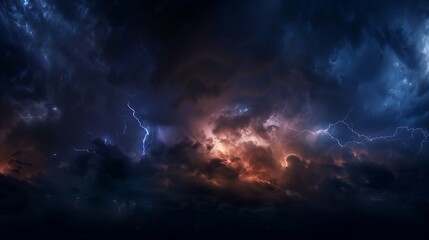 Lightning storm in sky background