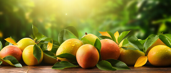 Fresh ripe mango healthy bio fruit food gardening