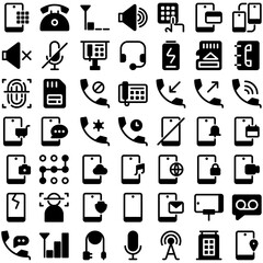 Vector of Phone Icon Set. Perfect for user interface, new application
