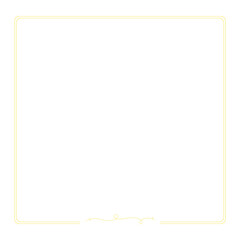 Minimalist Yellow Text Frame with String Design Isolated on White