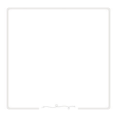 Minimalist Gray Text Frame with String Design Isolated on White