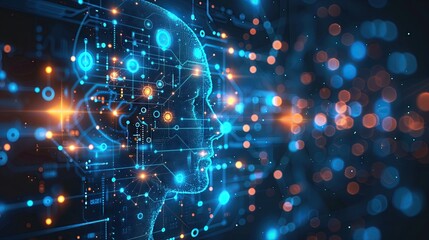 Obraz premium abstract medical science Digital image of the human body modern medical technology