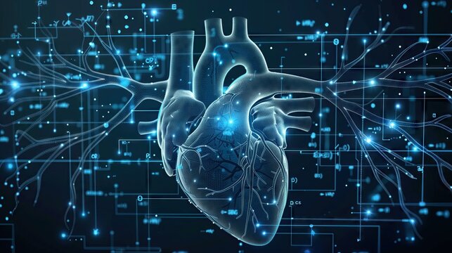 medical technology Human heart hologram, modern medical technology