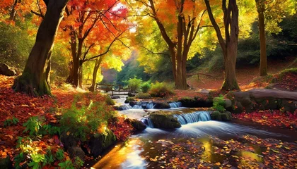 Zelfklevend Fotobehang autumn in the forest © Ayaz