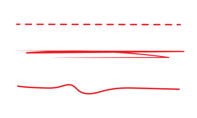 red circle, check mark and scribble line for highlighting text with artboard.