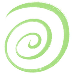 Green spiral brush stroke doodle