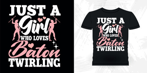 Mom Lover Mother's Day Legend Funny Retro Vintage Baton Twirling T-shirt Design