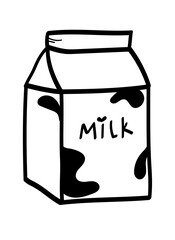 Simple vector illustration of cow milk. Milk pack linear illustration.